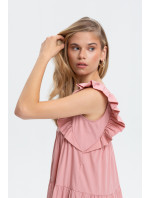Monnari Šaty Mini šaty s volánom ružové