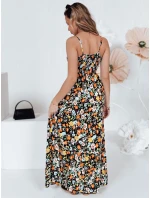 maxi šaty černé s květinami model 21990235 - Dstreet