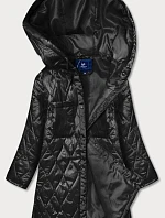 Dámska prešívaná bunda s kapucňou Oversized Black (ag5-010)