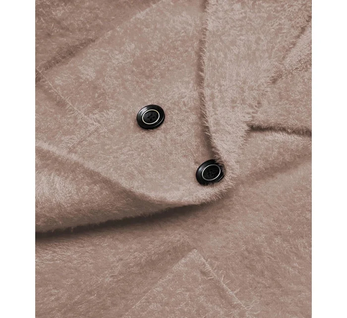 Krátký béžový přehoz přes oblečení typu alpaka model 18059125 - MADE IN ITALY