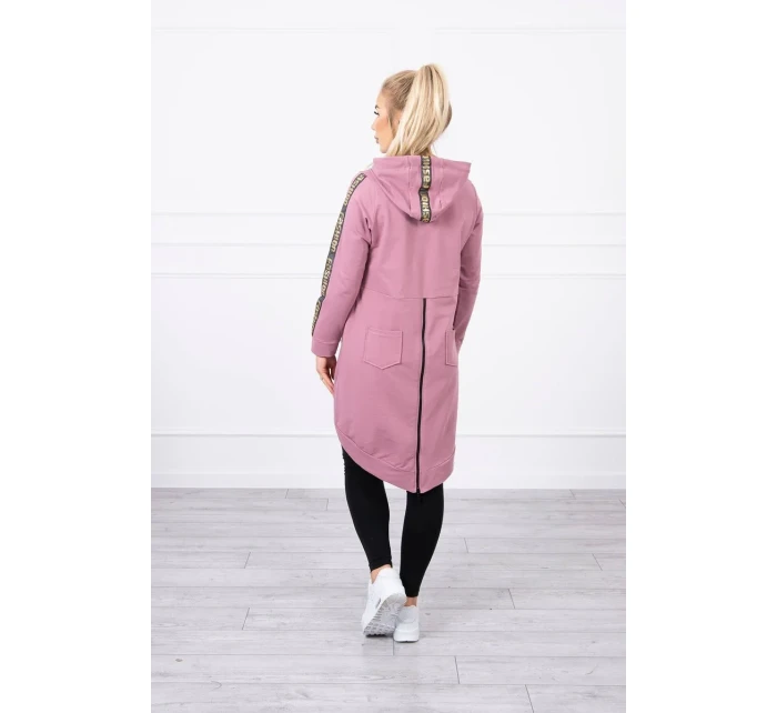 Mikina se zipem na zádech tmavě růžová