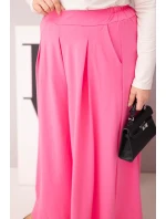 Dámske Plus veľkosť bavlnené nohavice so širokými nohami a voľným strihom svetlo ružová Dámske Plus veľkosť bavlnené nohavice so širokými nohami a voľným strihom svetlo ružová