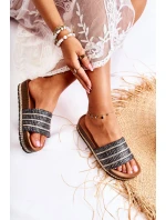 Dámské klasické pantofle s řetízkem Černá model 21588507 - S.Barski