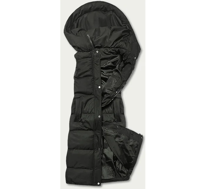 Dlouhá dámská péřová vesta v army barvě model 17919985 - J.STYLE