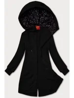 Černá dlouhá dámská rozepínací mikina s kapucí model 20829939 - LHD