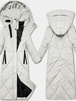 Dámska zimná bunda pod kolená J Style ecru (5M3232-281)