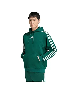 Bluza męska adidas Essentials 3-Stripes Fleece Hoodie zielona KZ1413 pánské