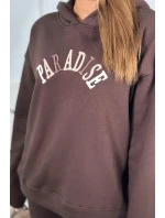 Bavlněná souprava s vyšívaným nápisem Paradise zelený