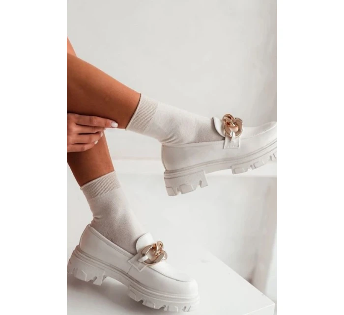 Damskie Skarpetki Bawełniane Z Lureksowym Ściągaczem Ecru Damskie Skarpetki Bawełniane Z Lureksowym Ściągaczem Ecru