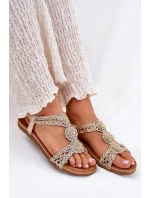 Plné Dámské Sandály S Vzorem  Zlaté model 21693554 - Artiker