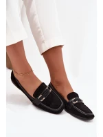 Mokasyny Loafersy Damskie Z Ozdobnym Elementem Czarne Evelora Mokasyny Loafersy Damskie Z Ozdobnym Elementem Czarne Evelora