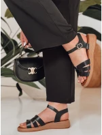 Dámské sandály na nízkém podpatku černé Dstreet model 21985117 - FashionStreet