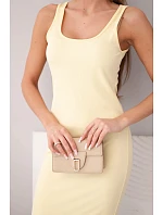 Dámské viskózové žebrované šaty na ramínkách žluté