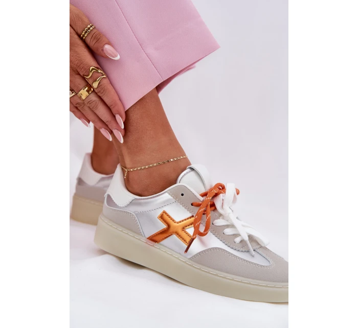 Niskie Buty Sportowe Damskie Srebrne Zelevelis