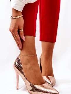 Podpatky s hadím vzorem Růžové zlato Tissoria