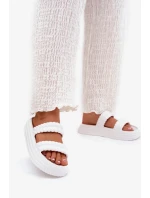 Dámske ľahké papuče na platforme S.Barski - biele