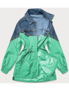 Světle dámská džínová denim bunda z různých spojených materiálů model 17192489 - PREMIUM