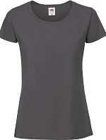 Fruit of the Loom Lady-Fit Iconic 195 T Dámske tričko z hrubej bavlny 16.1424 light graphite