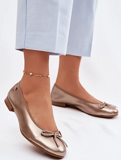 Kožené dámské baleríny Maciejka P6800-25 Zlaté