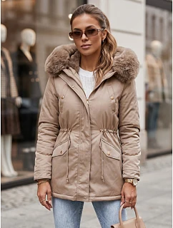 Dámská zimní bunda parka béžová Dstreet model 21971002 - FashionStreet