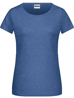 8007 Dámské tričko z bio bavlny model 22415504 light denim melange - Daiber