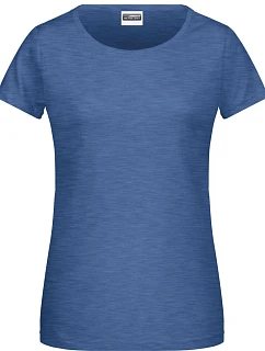 8007 Dámské tričko z bio bavlny model 22415504 light denim melange - Daiber