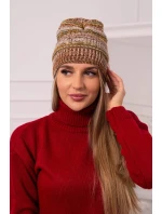 Čiapka s fleecom Patrycja K254 khaki+camel Čiapka s fleecom Patrycja K254 khaki+camel