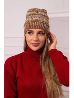 Čiapka s fleecom Patrycja K254 khaki+camel