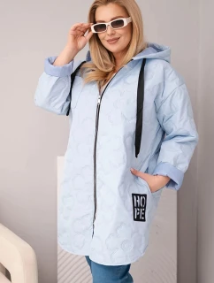 Dámska prešívaná bunda s kapucňou a HOPE Blue