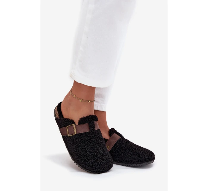 Dámské pantofle s kožíškem Černé model 21709355 - Boto Dámské pantofle s kožíškem Černé model 21709355 - Boto