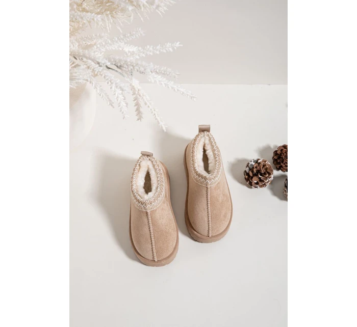 Dětské sněhule s výšivkou béžové model 21711240 - Boto