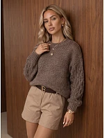 Sweter damski oversize z fango model 22394691 - FashionStreet Sweter damski oversize z fango model 22394691 - FashionStreet
