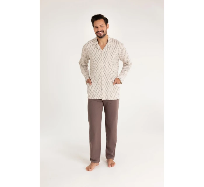 Pyžamo model 21266464 dlouhé/r MXL pánské rozepínací - Regina