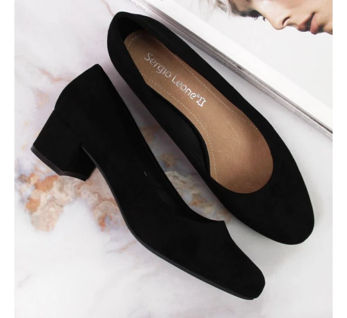 W černé semišové lodičky s model 19443130 - SERGIO LEONE