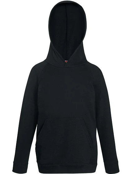 Fruit of the Loom Kids Lightweight Hooded Sweat Detská mikina s kapucňou 16.2009 čierna