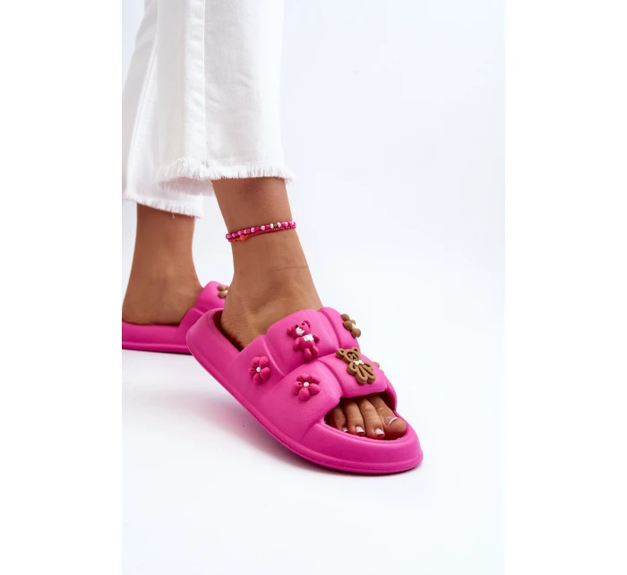 Dámské pěnové pantofle s ozdobami fuchsie model 21648929 - Boto Dámské pěnové pantofle s ozdobami fuchsie model 21648929 - Boto