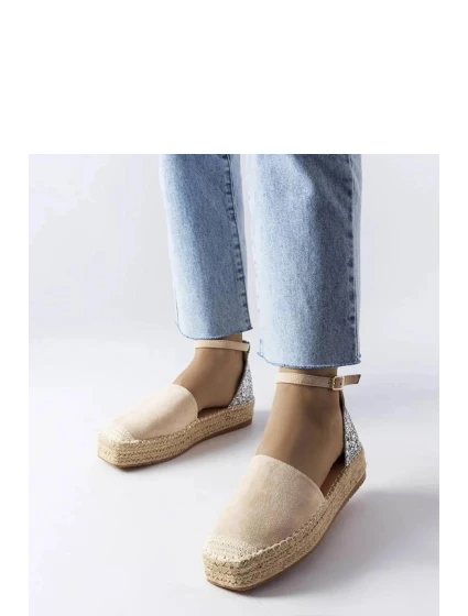 Dámské espadrilky Béžová se stříbrnou model 21474847 - Inello