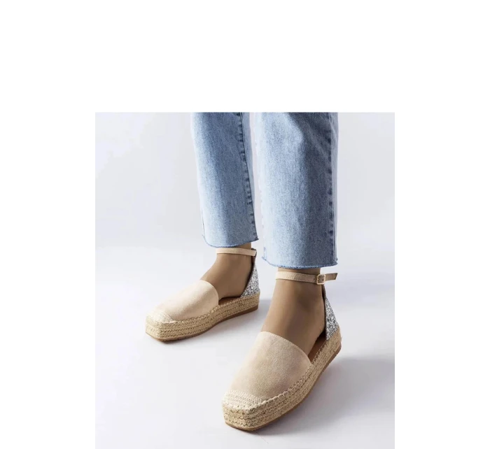 Dámské espadrilky Béžová se stříbrnou model 21474847 - Inello