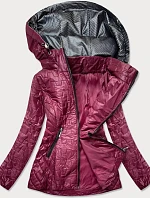 Dámska prešívaná bunda v bordovej farbe (BR0121)