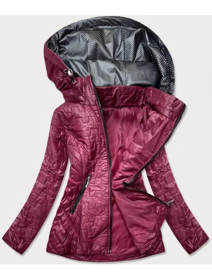 Dámska prešívaná bunda v bordovej farbe (BR0121)