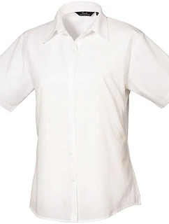 Premier PR 302 Popelínová blúzka s krátkymi rukávmi 39.0302 biela