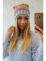 Krystyna fleecová čiapka K207 neon green+blue