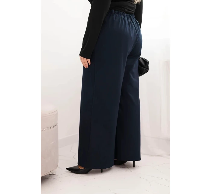 Dámske Plus veľkosť široké nohavice s opaskom Chocolate Dámske Plus veľkosť široké nohavice s opaskom Chocolate