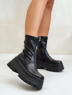 Boty Na Masivní Platformě Černé model 21671447 - Boto