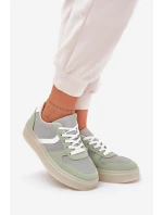 Niskie Sneakersy Damskie Na Platformie Zielone Telmira