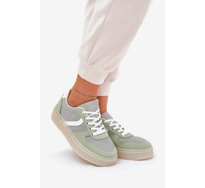 Niskie Sneakersy Damskie Na Platformie Zielone Telmira