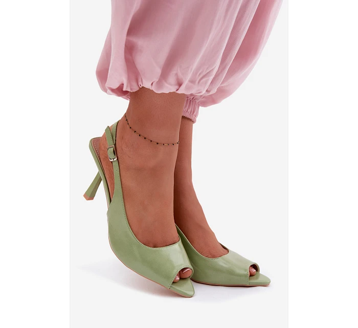 Dámské sandály na podpatku Zelené Sevina