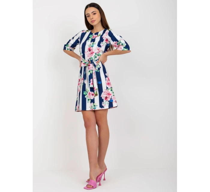 Dámske šaty LK SK 507506.84P biela a tmavo modrá - FPrice