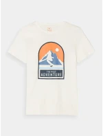 Chlapčenské tričko z organickej bavlny 4F - biele Chlapčenské tričko z organickej bavlny 4F - biele