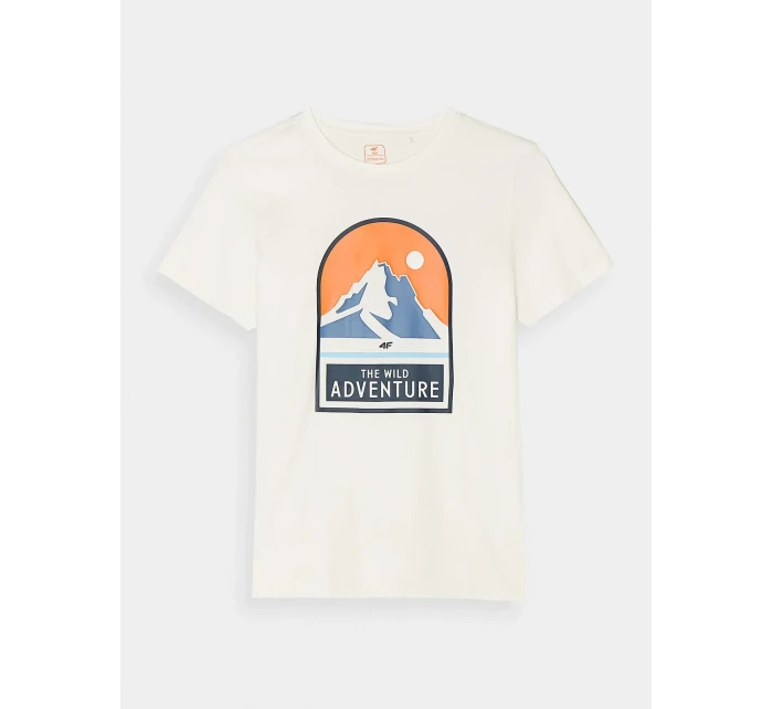 Chlapčenské tričko z organickej bavlny 4F - biele Chlapčenské tričko z organickej bavlny 4F - biele